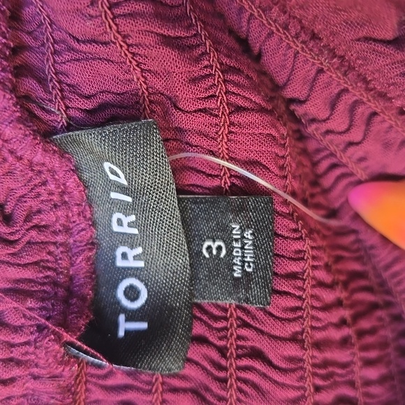 Torrid Short Sleeves Mocked Crop Top 3x New Purple Wine Tasting - Picture 7 of 11